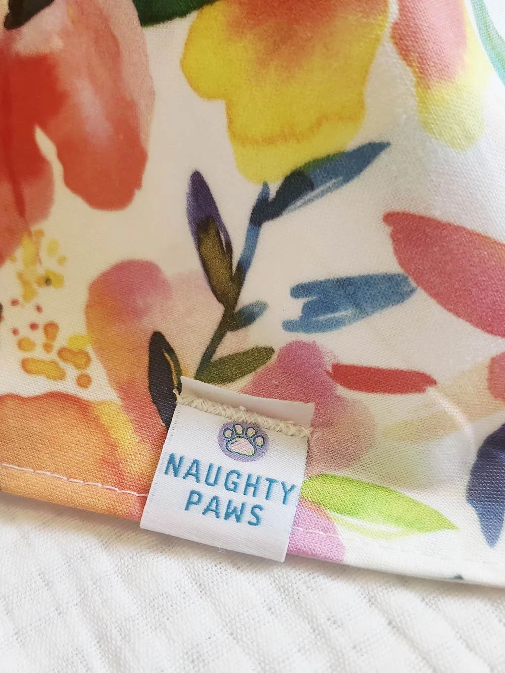 Naughty Paws XL Reversible Dog Bandana Floral/Ice Cream Cone Print